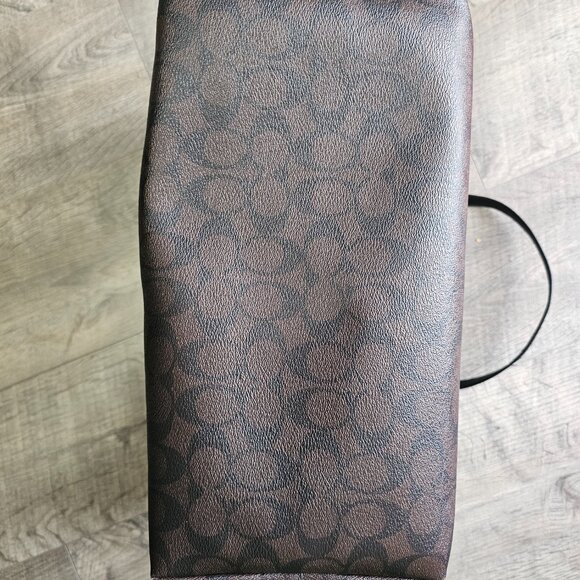 COACH Signature Canvas Tote Bag - Brown and Black - Picture 5 of 12